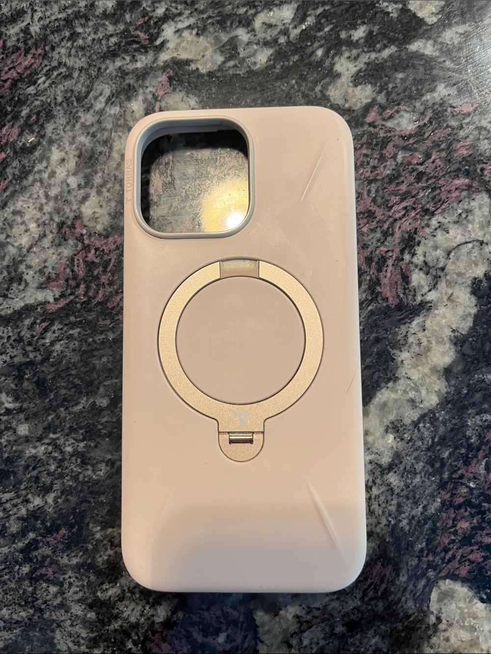Beige Magnetic Ring Phone Case for iPhone - Unbranded